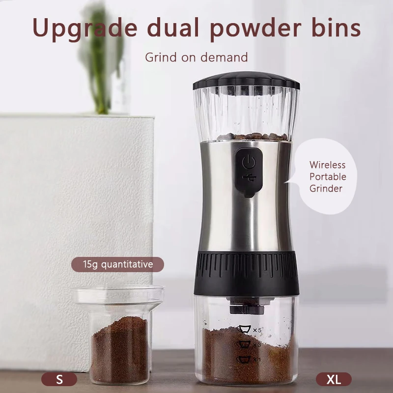 Electric Burr Coffee Grinder Adjustable Burr Mill Conical Coffee Bean Grinding with USB Charge Ceramic Grinding Coffee Beans view 5