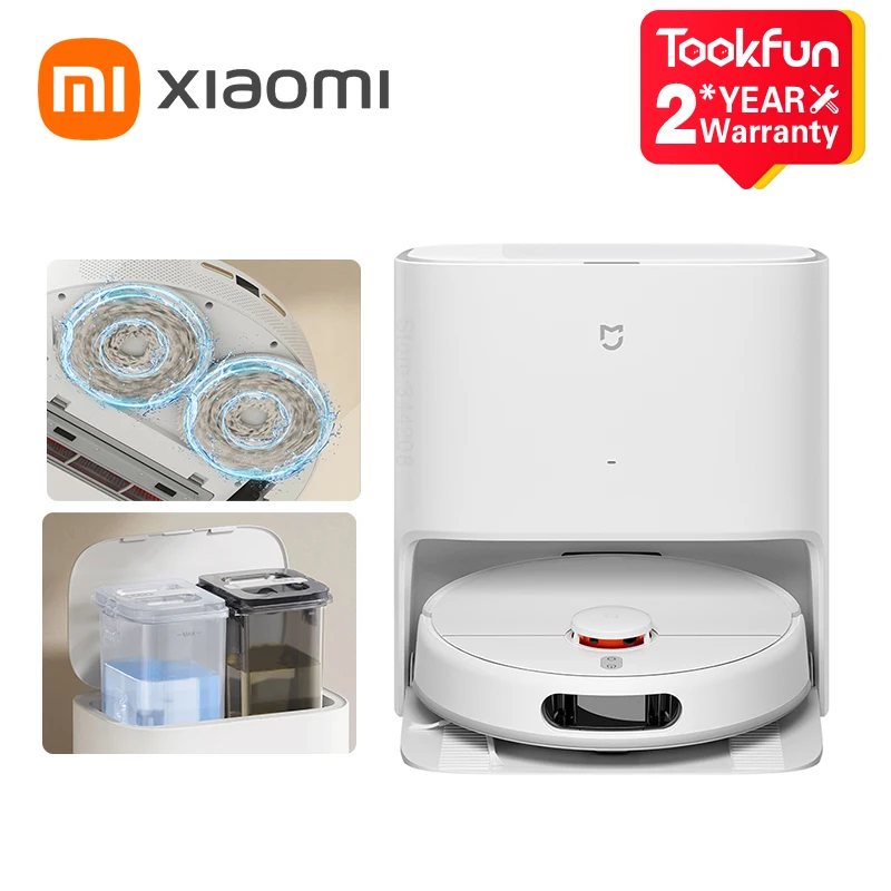 2024 XIAOMI MIJIA Self Cleaning Robot Mop 2 Smart Home Sweeping High Speed Rotary Scrubbing 5000PA Cyclone Suction LDS Laser