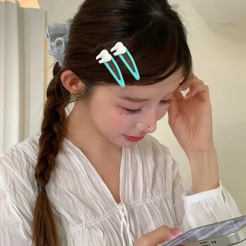 Creative Simulation Teeth BB Clip Cute Bangs Fixed Decorative Hairclip Y2K Girl Sweet Hair Clip Kawaii Hairpins Hair Accessories