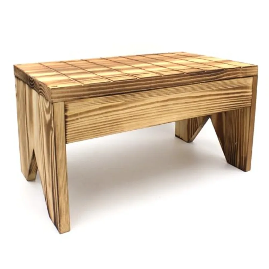 

Wooden Step Stool Rustic Pine Wood Kitchen Bedside Stool Ultra-Sturdy Construction for High Beds Adult Wood Step Stool Vintage