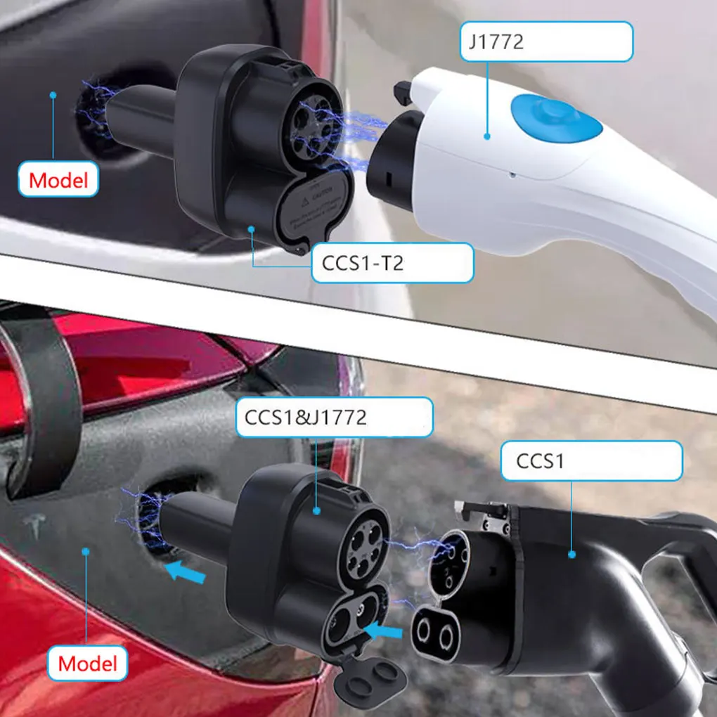 CCS1 to J1772 EV Charging Adapter 250KW CCS1 Combo for Tesla Model Y/3/S/X Convertor for Car Charger IP54 Waterproof