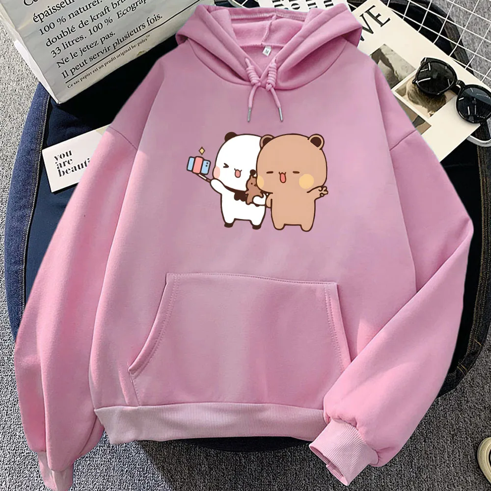 Kawaii Panda Bear Bubu Dudu Hoodies Cartoon Printing Clothing Long Sleeve Women/Men Winter Sweatshirts Streetwear Cute Graphic