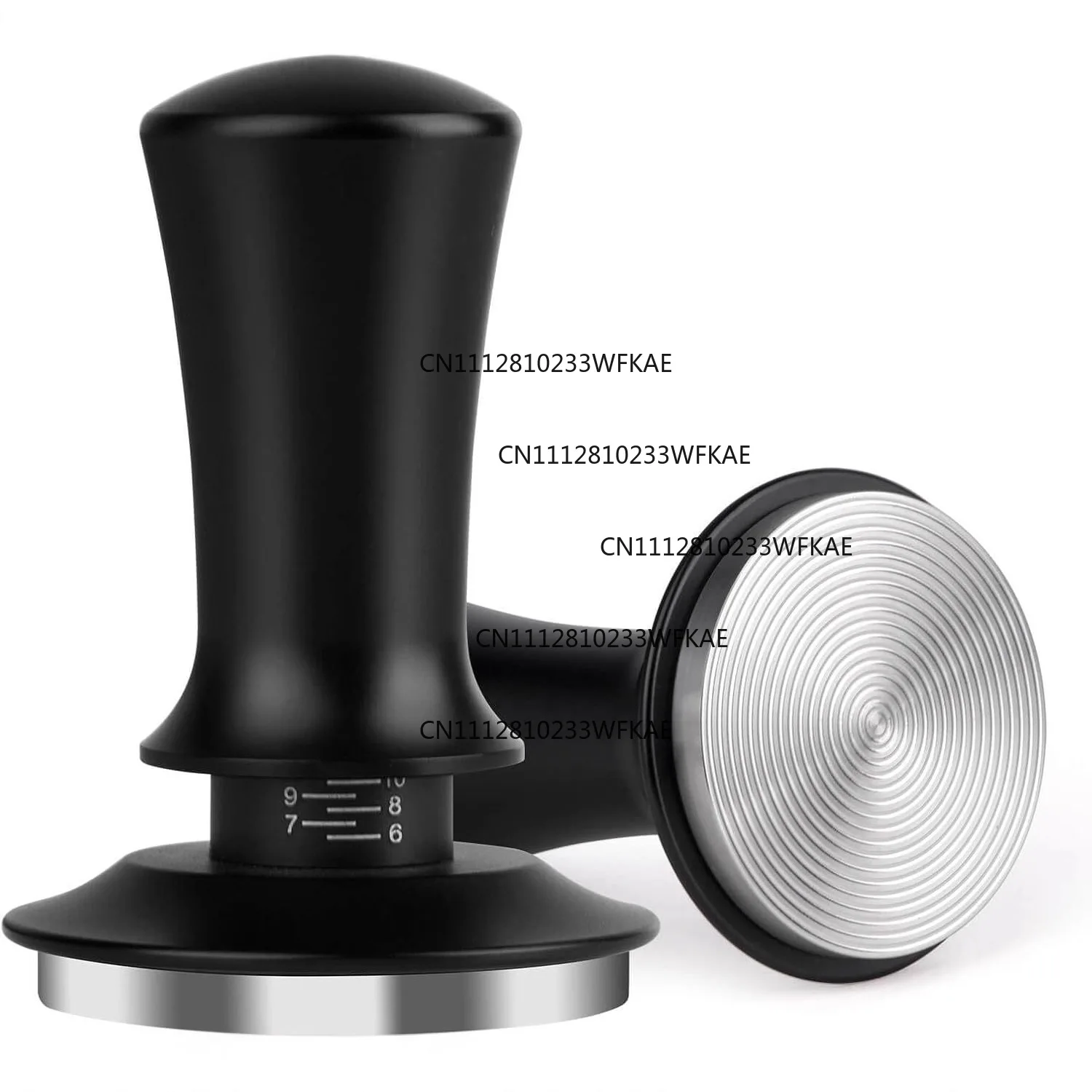 The coffee powder press has a graduated adjustable constant force powderhammer