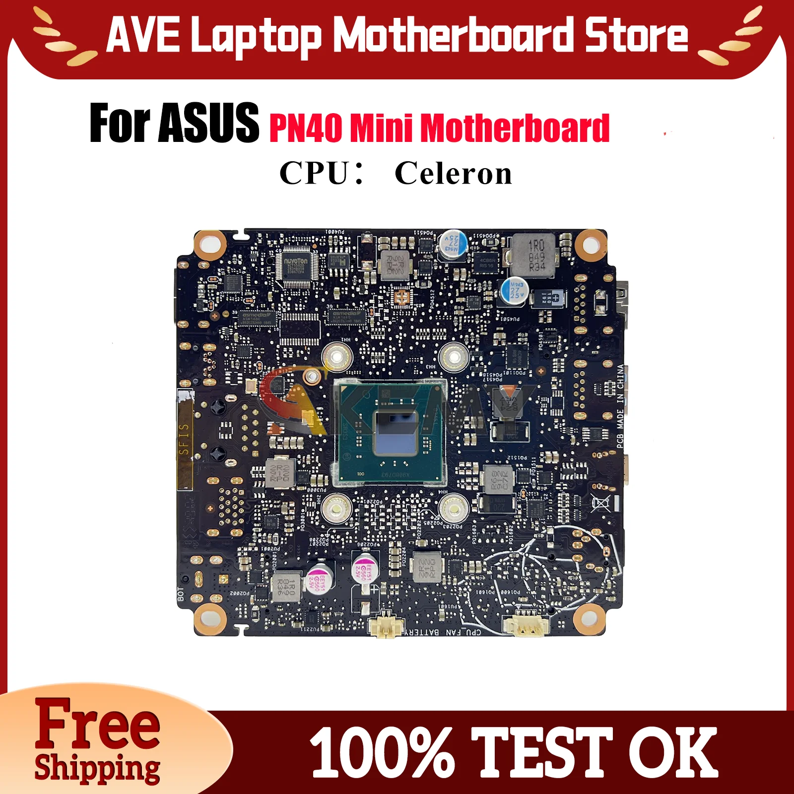

PN40 Laptop Motherboard For ASUS Mini PC PN40 PN40 Notebook Mainboard With Celeron CPU 100% tests OK fast shipping High quality