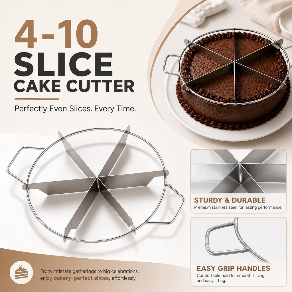 4-10 Pieces Stainless Steel Cake Cutter And Slicer, Pastry Slicer, Pizza And Pie Slicer, Evenly Cut Kitchen Portioning Tools