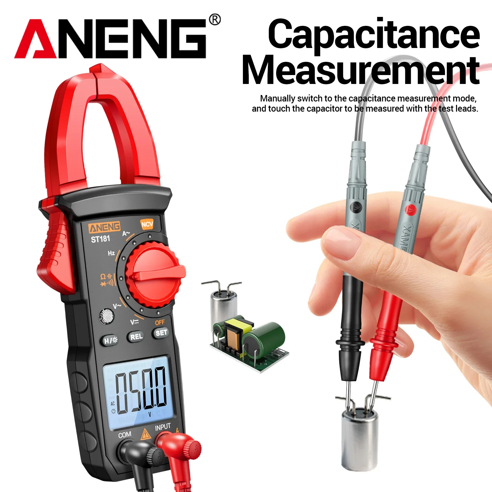 Digital Clamp Multimeter Meter 600V AC DC Voltage ANENG ST181 Multi-function 4000 Counts NCV Sensing Voltmeter Electrical Repair