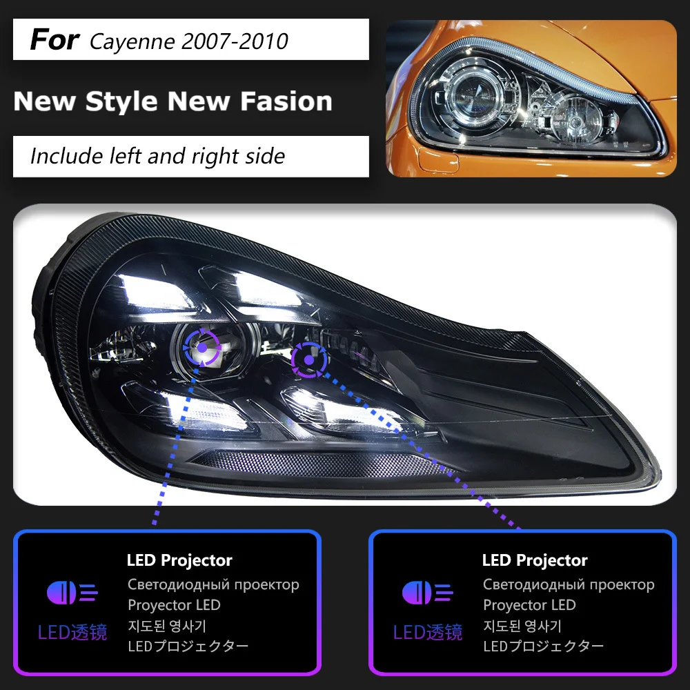 Applicable to 2007-2010 Porsche Cayenne headlight  new model it includes the matrix LED