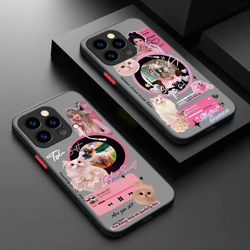 Hello Kitty Music Record Case For iPhone 16 15 14 13 12 11 Pro Max X XR XS 7 8 Plus SE 2020 Shockproof Matte Hard Bumper Cover