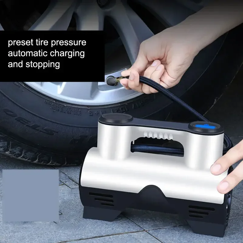 

12V Vehicle Car Mounted New Inflation Pump Portable Air Compressor with Emergency Lighting for Car Bicycle Motorcycle Tools