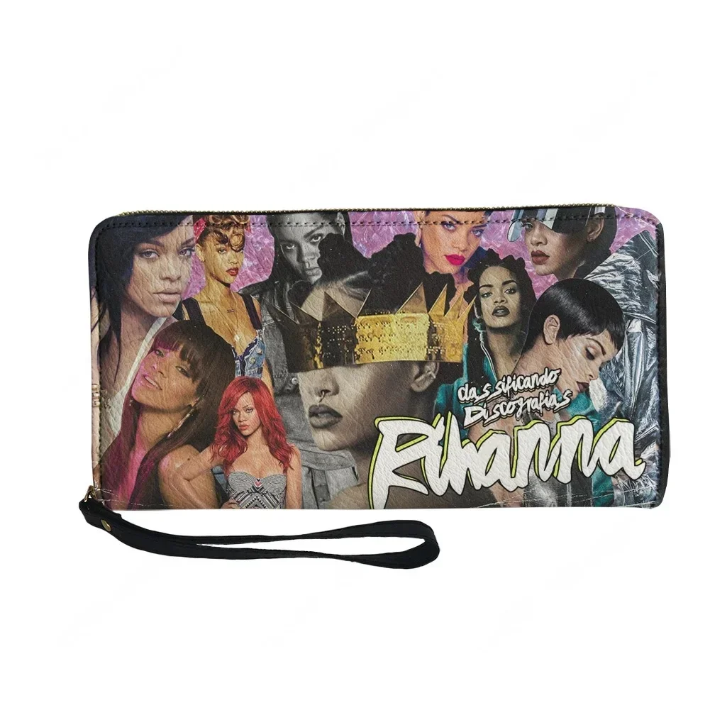R-Rihanna Hip-hop Rapper Custom Wallet Purse Sprunki Mens Womens Zipper Long Wallets Double Print  Portable Wallet Gift Bag