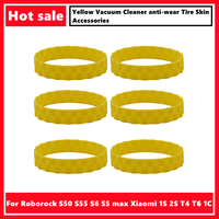 Yellow For Roborock S50 S55 S6 S5 max and Xiaomi Robot 1S 2S T4 T6 1C Vacuum Cleaner anti-wear Tire Skin Accessories