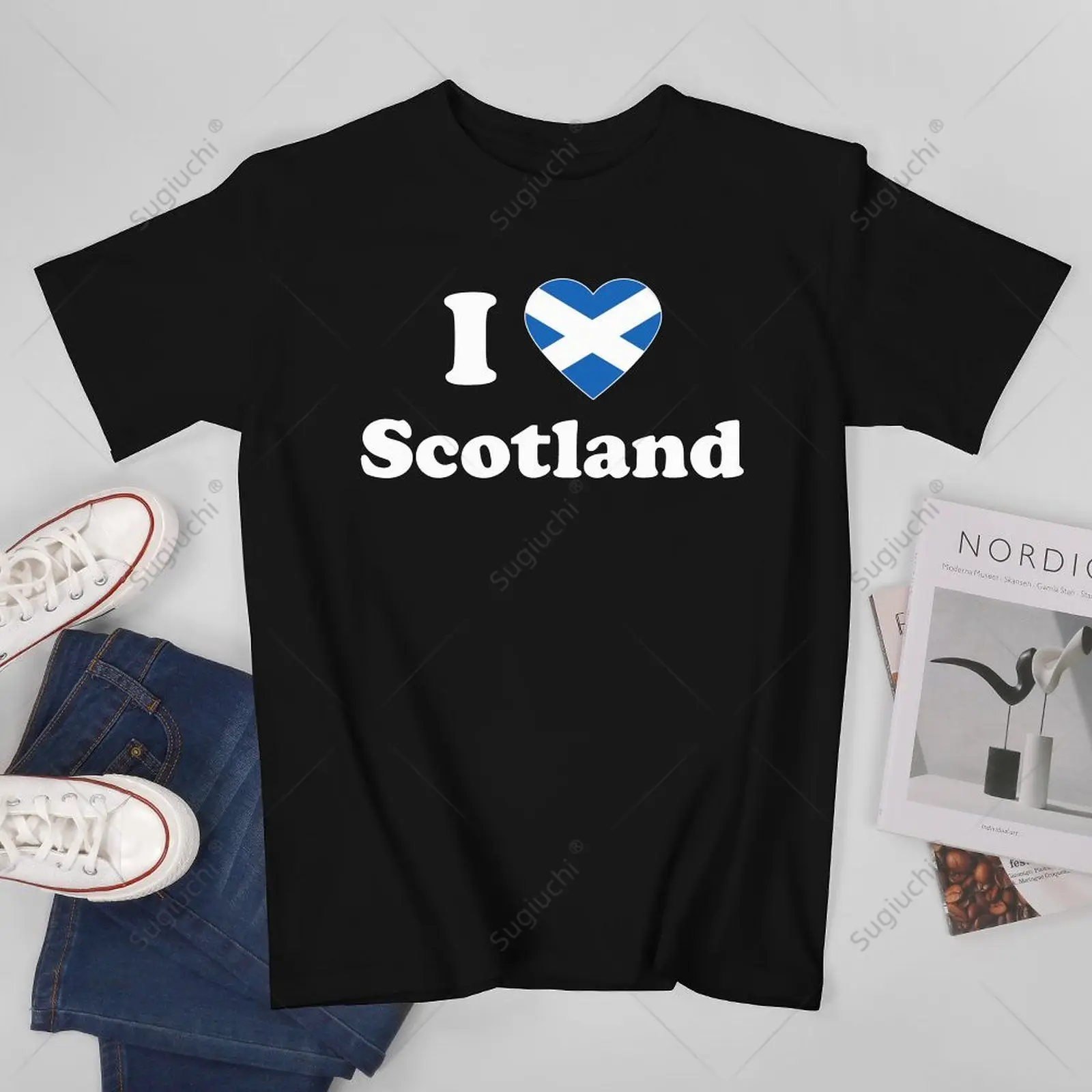 Unisex Men Scotland Scottish I Love Scotland I Heart Tshirt Tees T Shirts Women Boys 100% Cotton T-Shirt