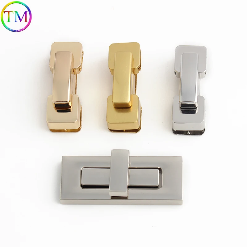 Triangle Square Metal Closure Clasp Turn Locks Clasp Twist Lock For DIY Handbag Craft Bags Purse Luggage Durable Hardware Parts