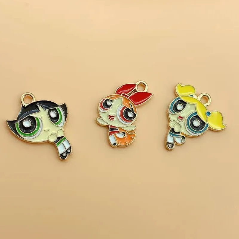 10pcs Alloy Pendant Charm Accessory Earrings Cartoon Anime Pendant Jewelry Accessories DIY Pendant Enamel Cute Charms Craft