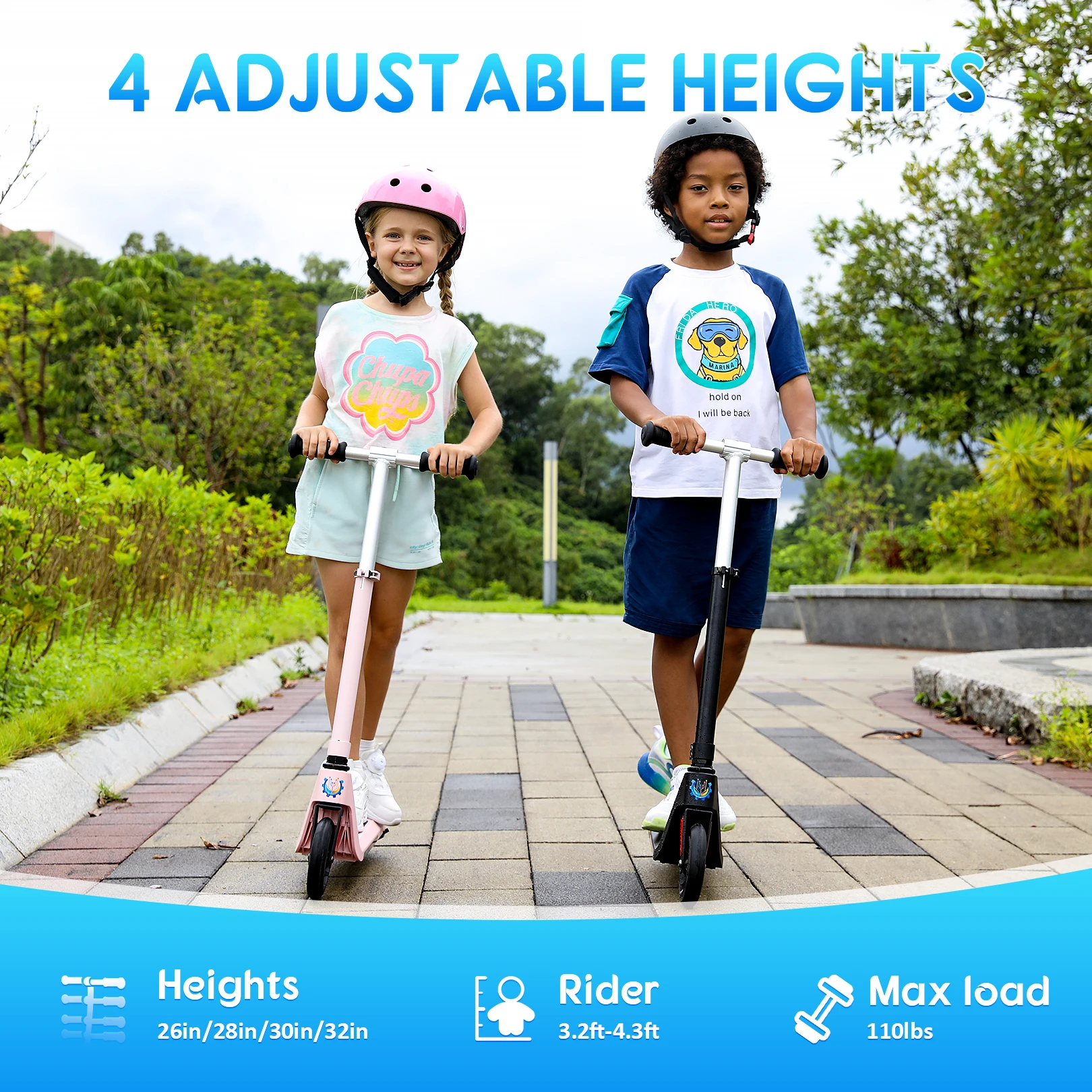 سكوتر كاروم الكهربائي للأطفال من عمر 6 إلى 12,120 وات، سرعة أقصى 10 ميلا في الساعة و7 أطوال، أضواء ملونة، ارتفاع وسرعة قابلة للتعديل، LED #5