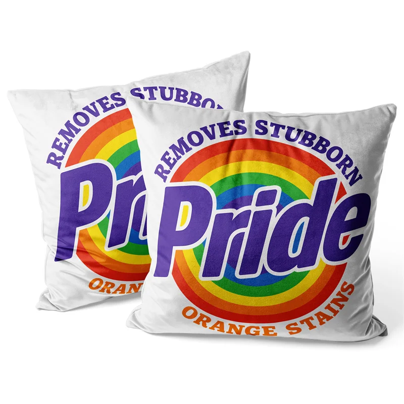 Gaslight Gatekeep Girlboss Pride Removes Stubborn Orange Stains Throw Pillow Covers Cushion Cases Pillowcases 45cm x 45cm