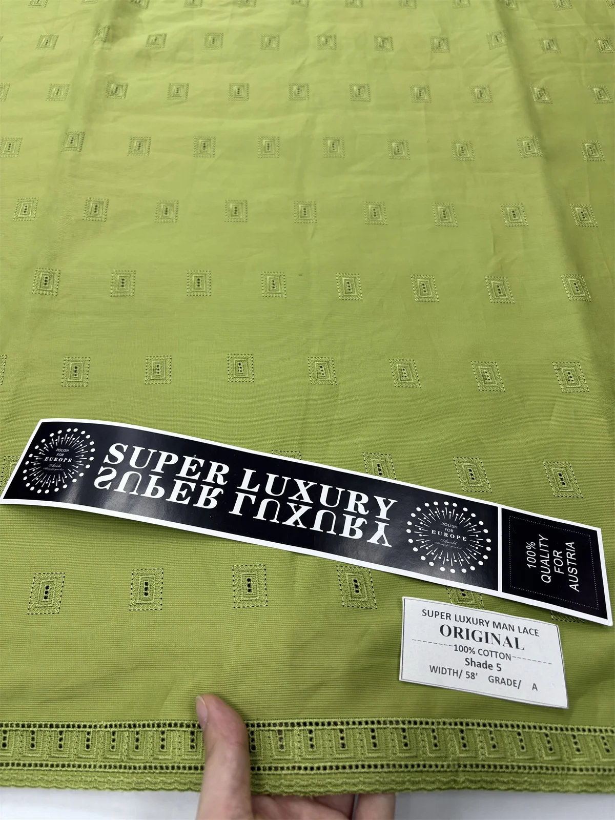 High Quality Swiss Voile Lace In Switzerland 100% Cotton Polish Dry Men Dress Lace Fabric For Wedding Material 5 Yards 15A56