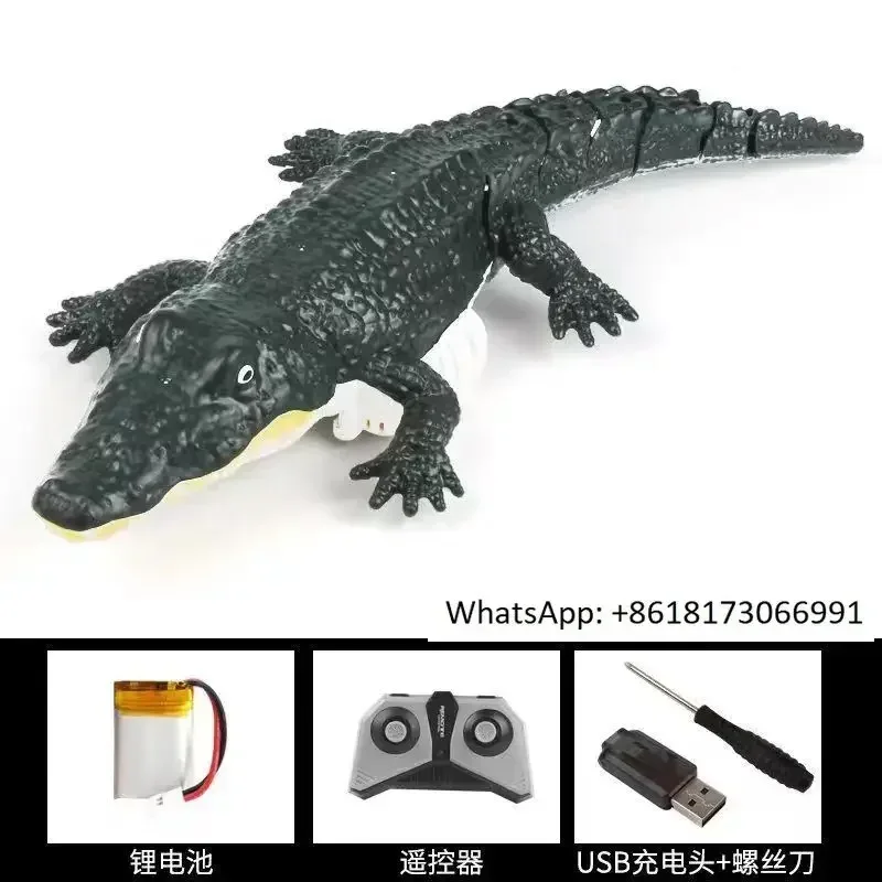 Remote-controlled crocodile high-speed boat water toy children's puzzle fun textbook