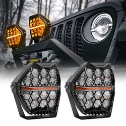120W Honeycomb LED Work Light Bar Amber DRL Driving Light Spotlight for Jeep Offroad Boat Tractor Truck 4x4 SUV ATV Headlight