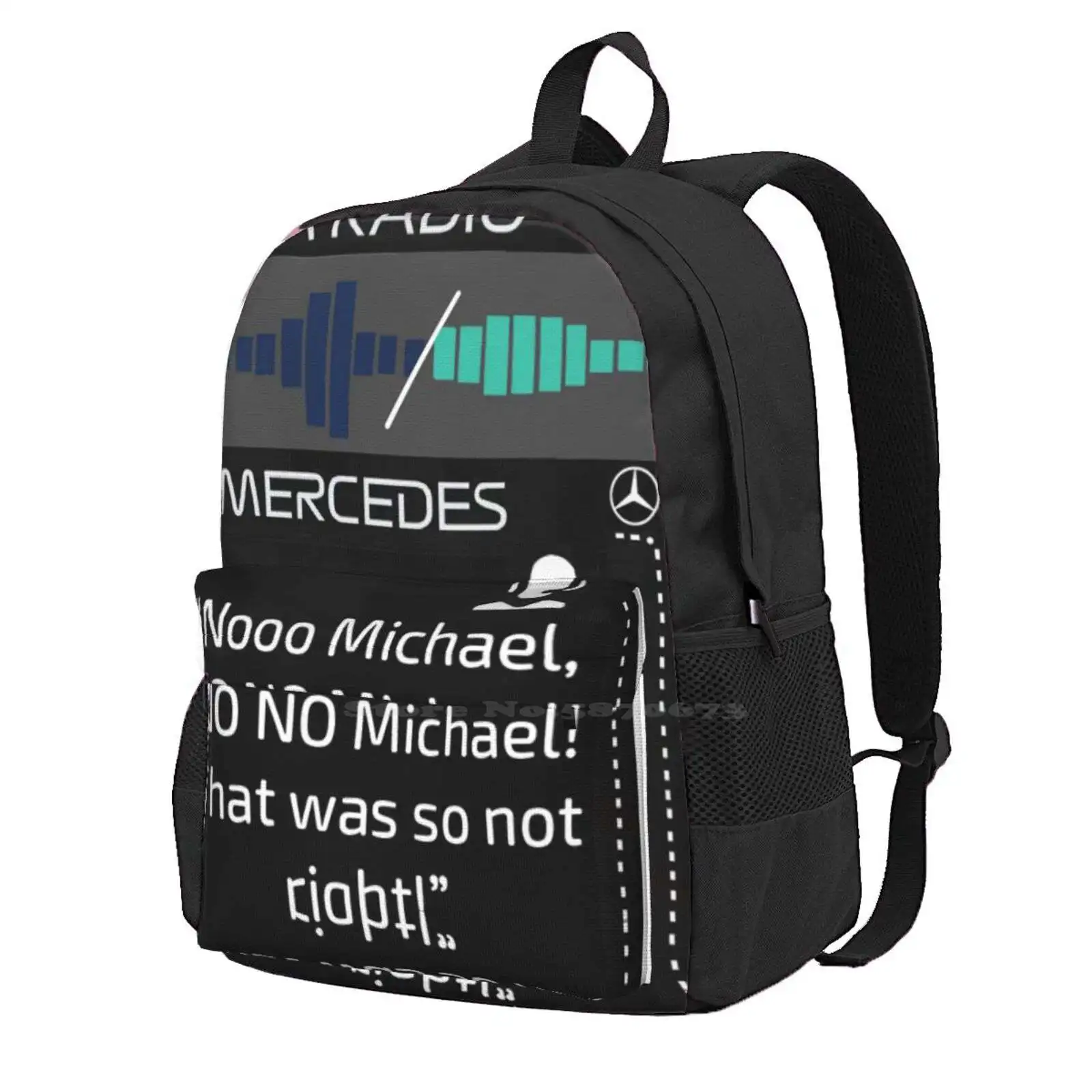 Toto Wolff Angry Team Radio Abu Dhabi 2021 Backpack For Student School Laptop Travel Bag No Michael No No Michael That Was So