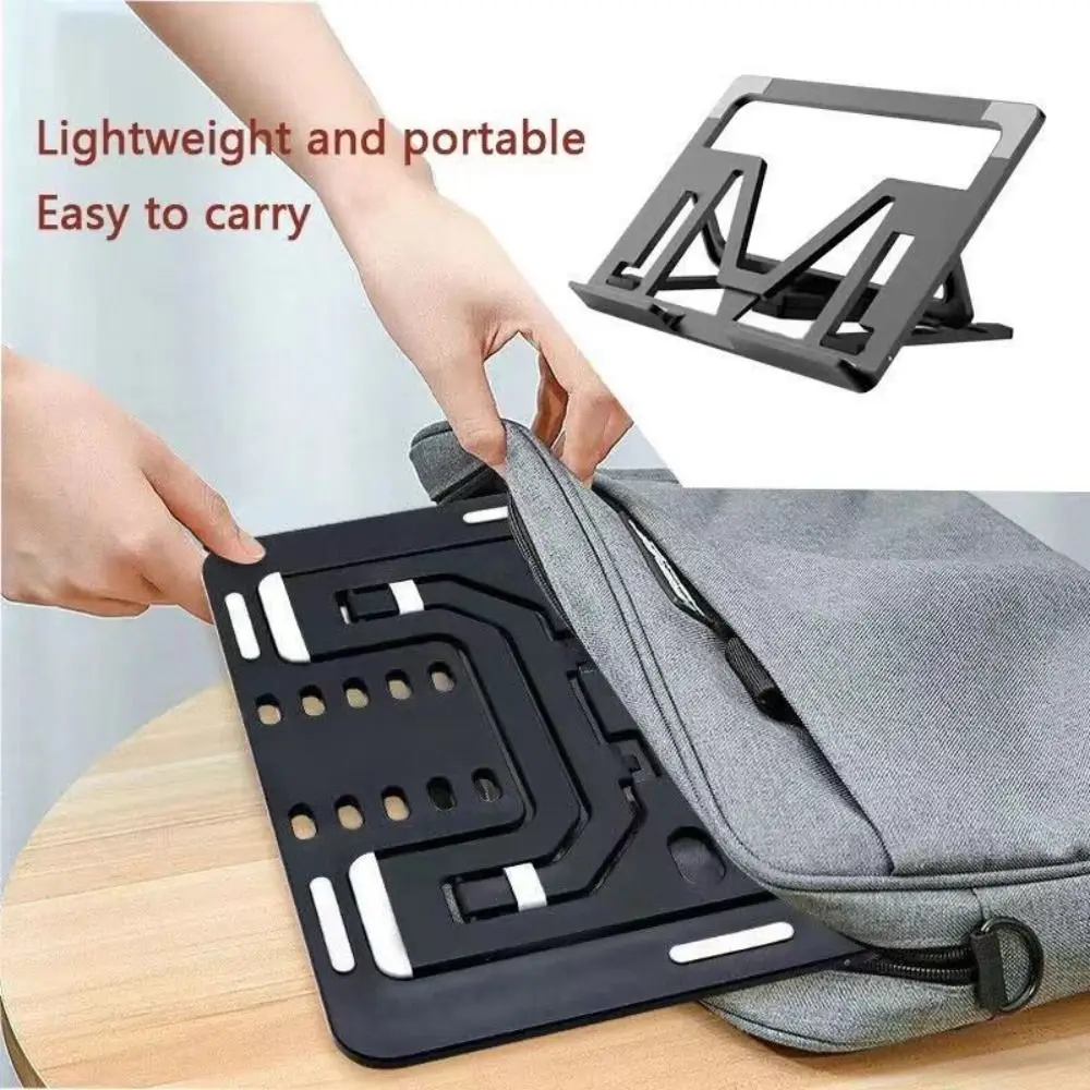 Folding Laptop Cooling Base Notebook Holder Plastic+Silicone Computer Stand Fall Prevention Wear-resistant Durable Portable