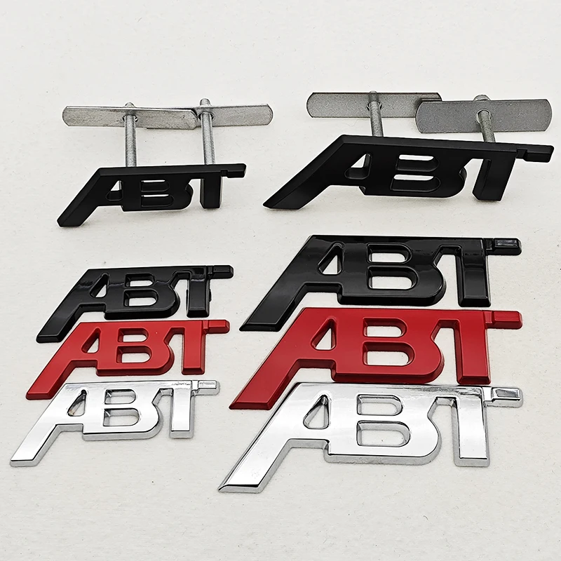 Logotipo de metal 3d abt emblema tronco do carro grade dianteira emblema para t6 s5 rs7 c8 q8 rs6 sq5 q5 q7 rs4 a3 8v a6 abt adesivo acessórios