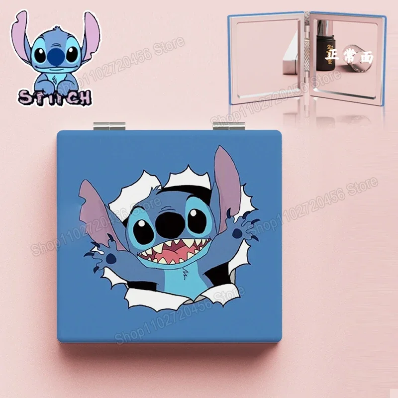 

Disney Anime Figure Stitch Cartoon Portable Small Mirror Makeup Mirror Kawaii Folding Mirror for Sweet Girl Birthday Gifts