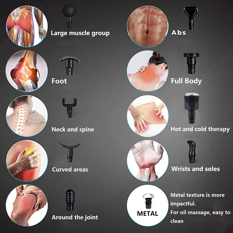 Various Styles of Fascia Gun Massage Head 19mm Caliber Universal Type