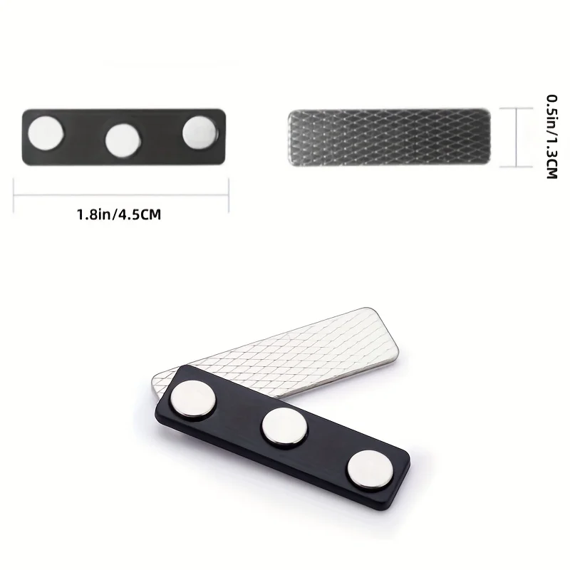 10pcs Magnetic Name Tag Badge Holders with 3 Magnets 45x13mm view 4