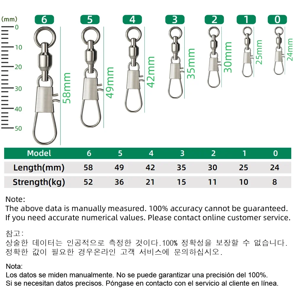 20pcs Fishing Swivels Ball Bearing Interlock Snap Pin Stainless Steel Fishing Accessories Fishing Lures PinConnector