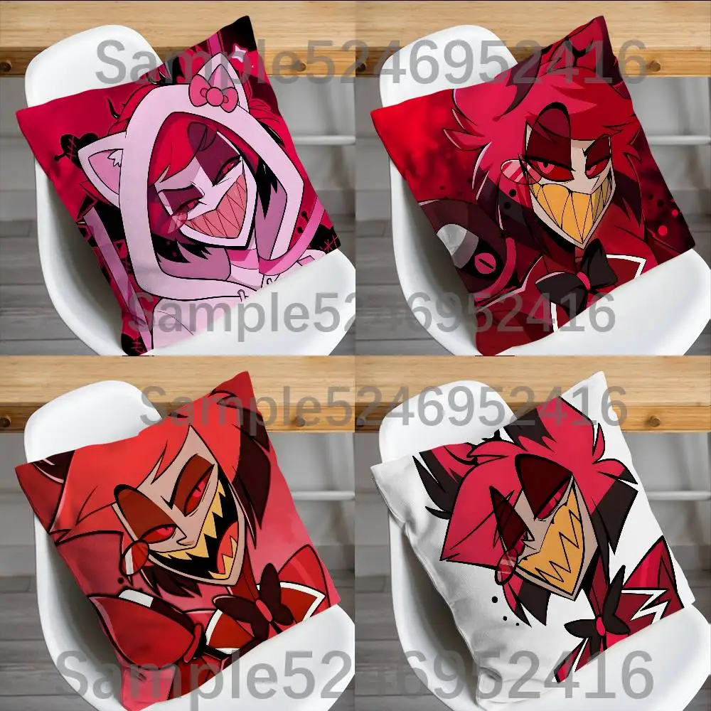 

Alastor H-HazbinS Anime Pillow Case Short Plush Sofa Decorative Gift Home Double-sided Printing Cushio