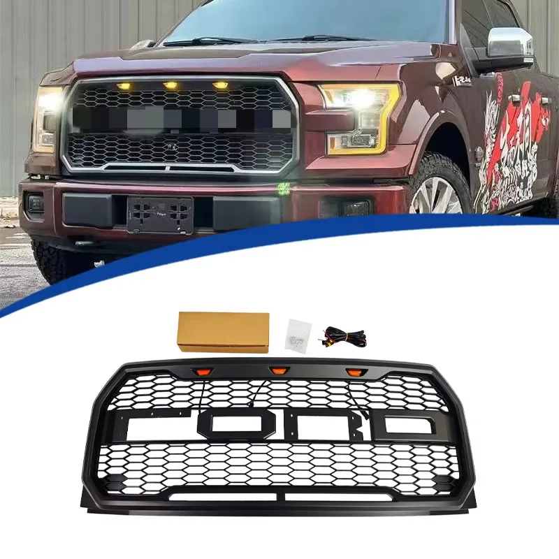 Raptor Style Honeycomb Front Grille Air Intake Grill For F150 2015 2016 2017 Replacement Ford F150 front grille