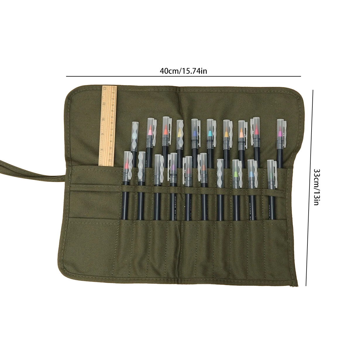 Mohoo Brush Bag Artist Draw Pen Watercolor Roll Up Canvas Oil Paint Brush Cases Holder Oil Painting Pen Storage Bag