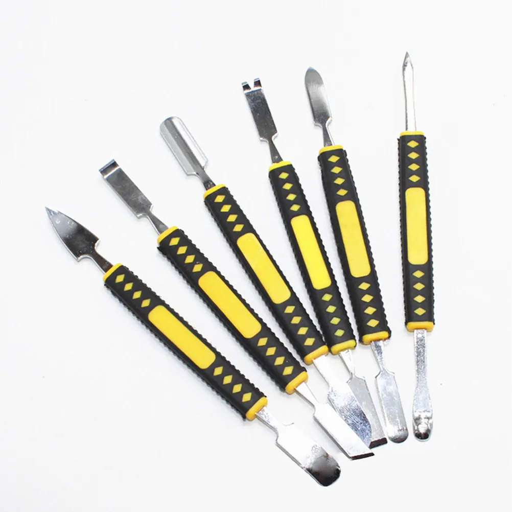 6Pcs Professional Crowbar Set Special Design Head Steel Bar for High End Digital Product Repair Smartphone Tablet Laptop