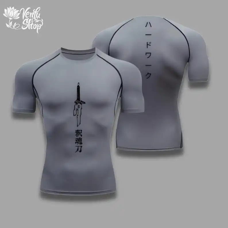 Toji Compression Shirt Sportswear Gymwear Gym Jujutsu Kaisen Compressions Anime Fushiguro Gym Clothing Zenin Anime Gym Muscles image 4