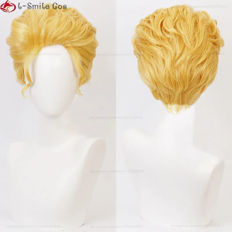 Anime Wigs Diamond Is Unbreakable Kira Yoshikage Cosplay Wig Golden Yellow Heat Resistant Synthetic Wigs