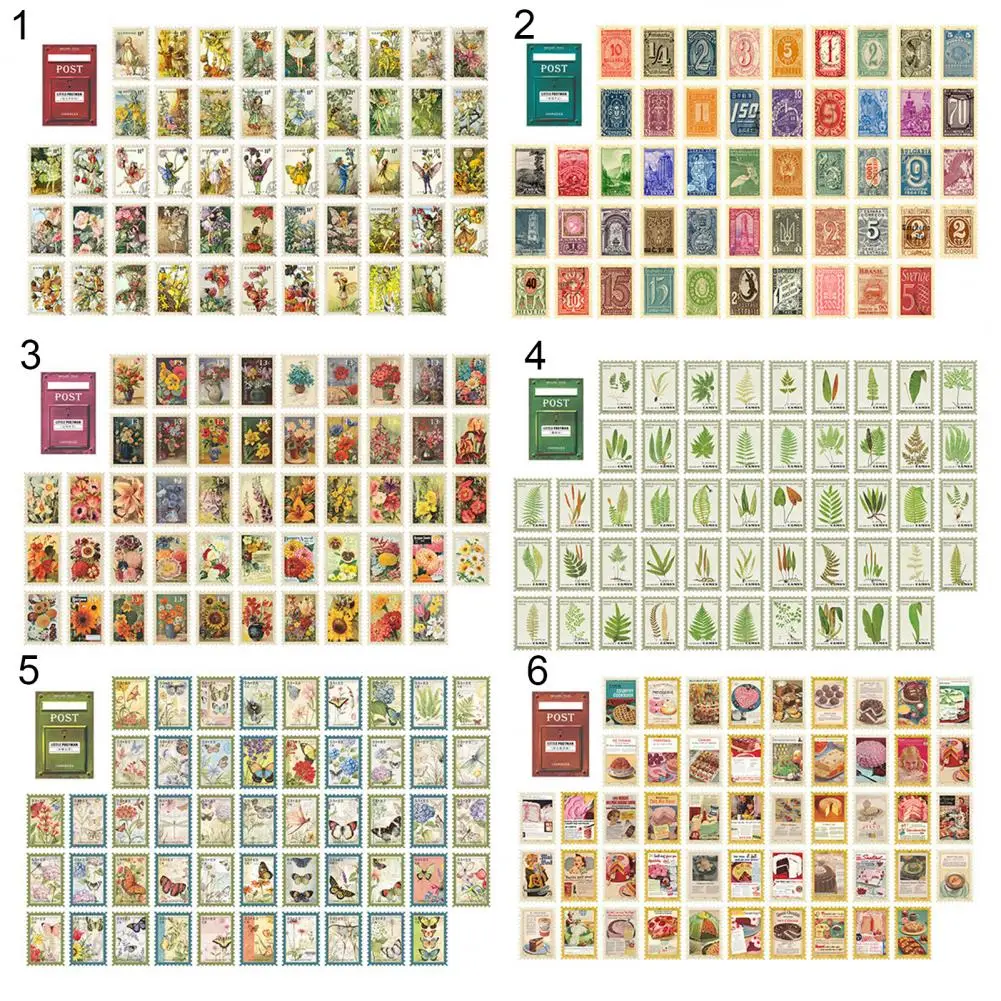 100 blätter Retro Scrapbooking Aufkleber Wasserdicht PET Dekorative Aufkleber für Telefon Tagebuch Wand Aufkleber Stempel Themen наклейки