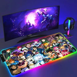 Hunter X Hunter Mouse Pad Gaming LED manga Mouse Mat 900x400 Office Anime Table Pads PC Lockrand Desk Mat RGB Keyboard Mats XXL