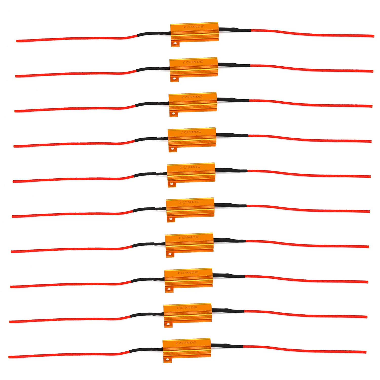 10pcs 6ohm 50W Load Resistor Error Flash Canbus Error Free For LED Bulb Turn Signal Fog Lamp Reverse Light Daytime Running Light