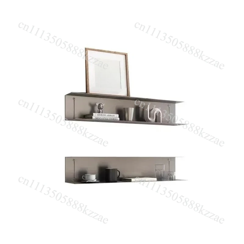 Modern Light Luxury Style Bar Coffee Shop Minimalist Art Pendant Wall-Mounted Decoration Stainless Steel Storage Rack Customized