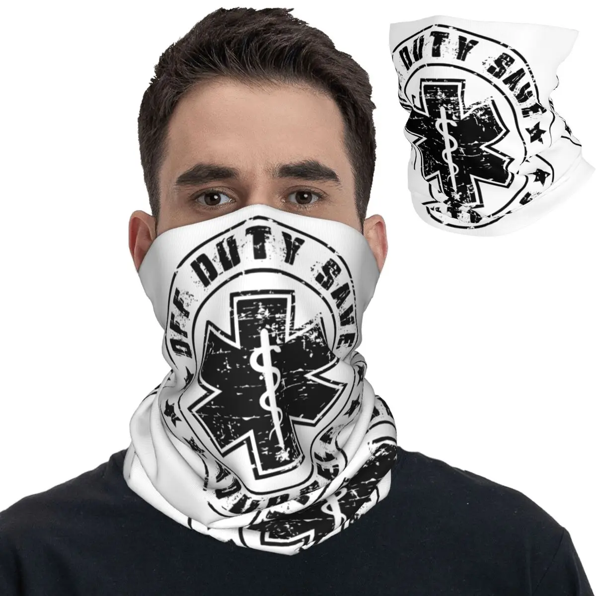 EMS Off Duty Save Yourself Bandana Neck Cover Star of Life Magic Scarf Multifunctional Balaclava Outdoor Sports Adult Washable