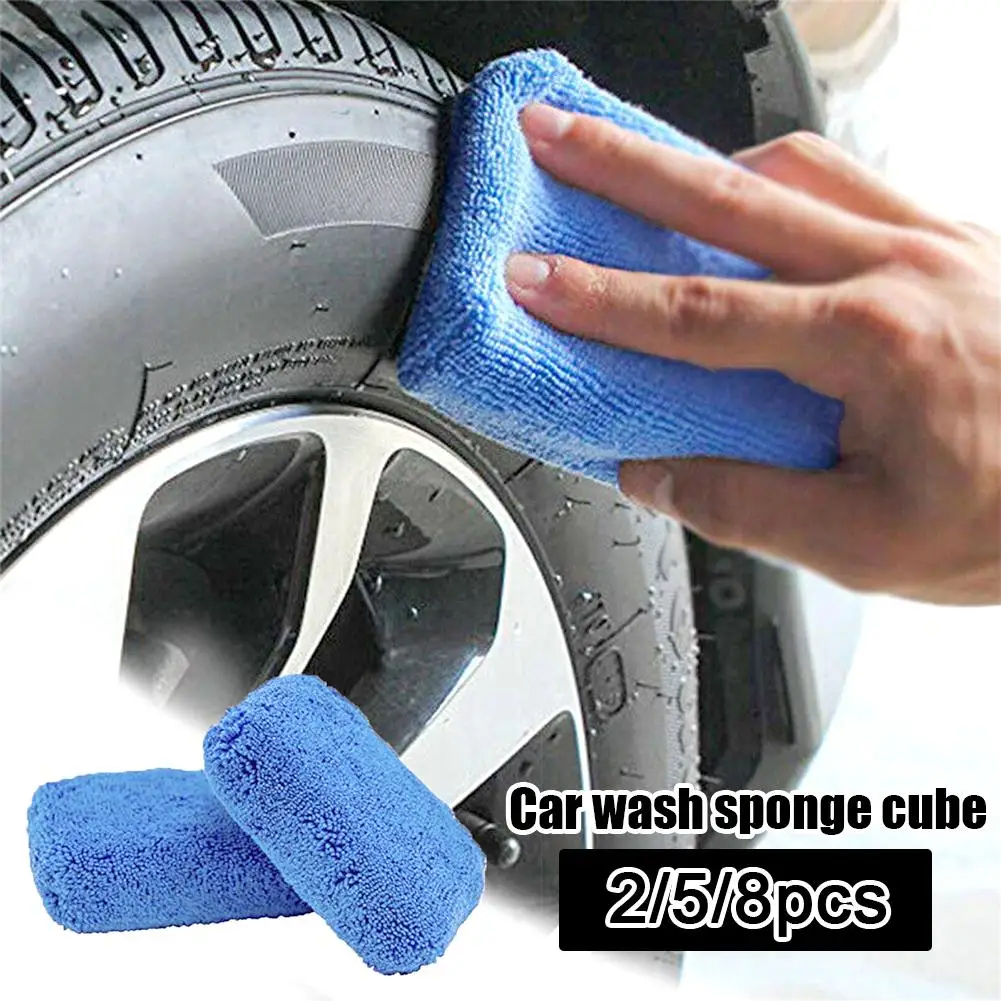 

5/8PCS Car Cleaning Sponge Cloths Car Cleaning Cloths Car Microfiber Wax Applicators Detailing Car Pad Polishing X6H2