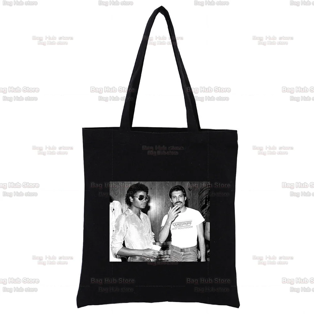 Freddie Mercury The Queen Band Graphic Rock Cute Cartoon Canvas Bag Harajuku Shopper Bag Fashion Casual Summer Shoulder Bags