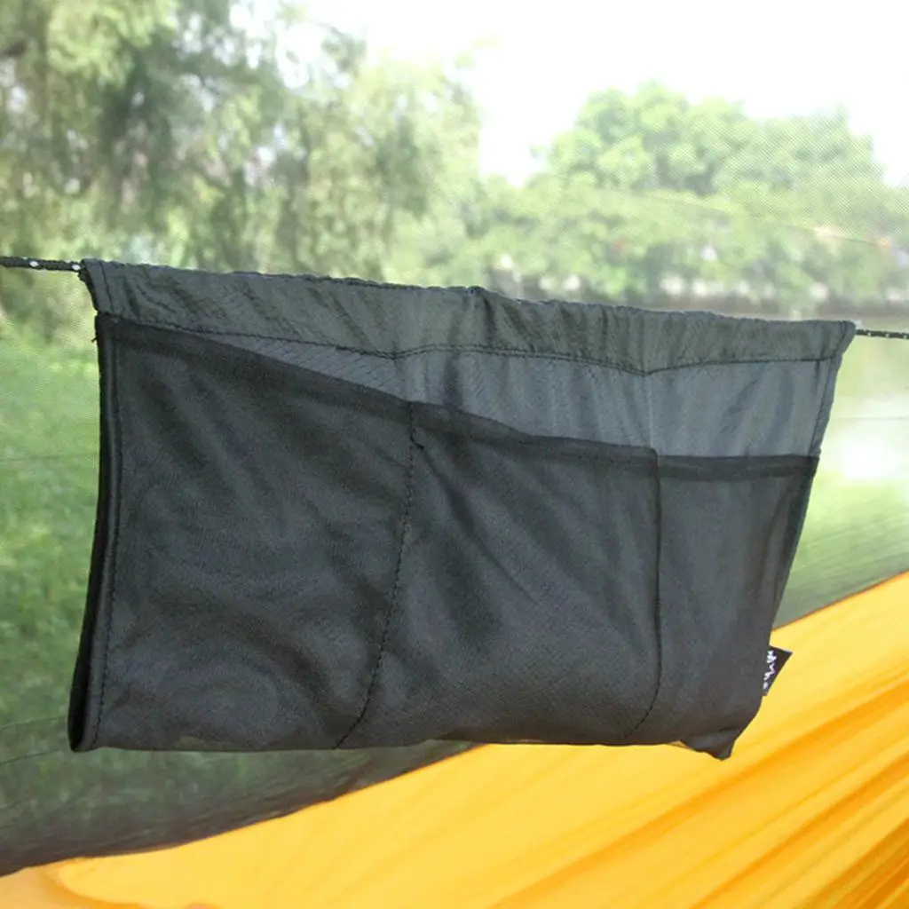 Nylon Mesh Hammock Hanging Pouch Multi Pocket Debris Bag for Camping Hiking Beach Lounging Accessories