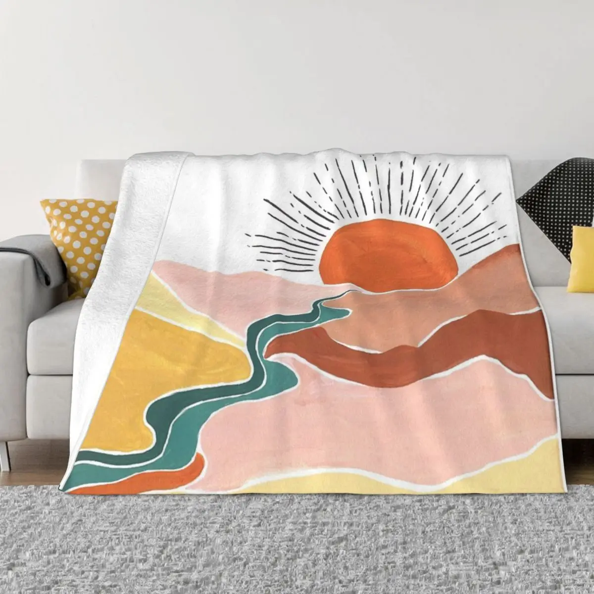 Sunrise Over Valley Anime Bed Blankets Blankets & Throws Thin Wadding Blanket Throw Blanket