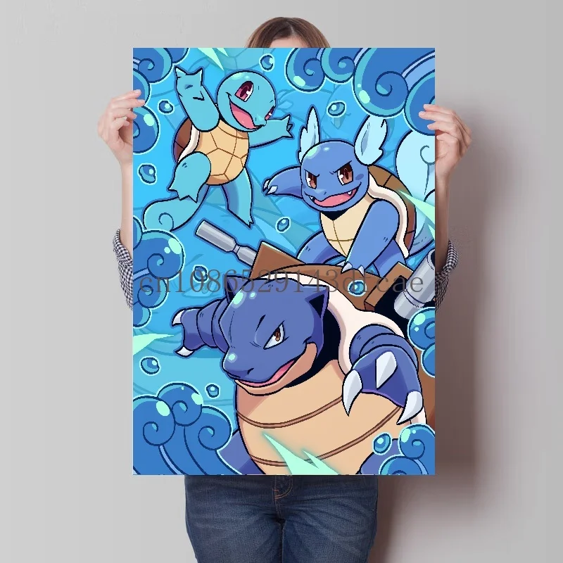 Pokemon Classic Anime Canvas Painting Bulbasaur Charmander Squirtle Poster and Print Wall Art Ink Picture Home Decor Kids Gifts