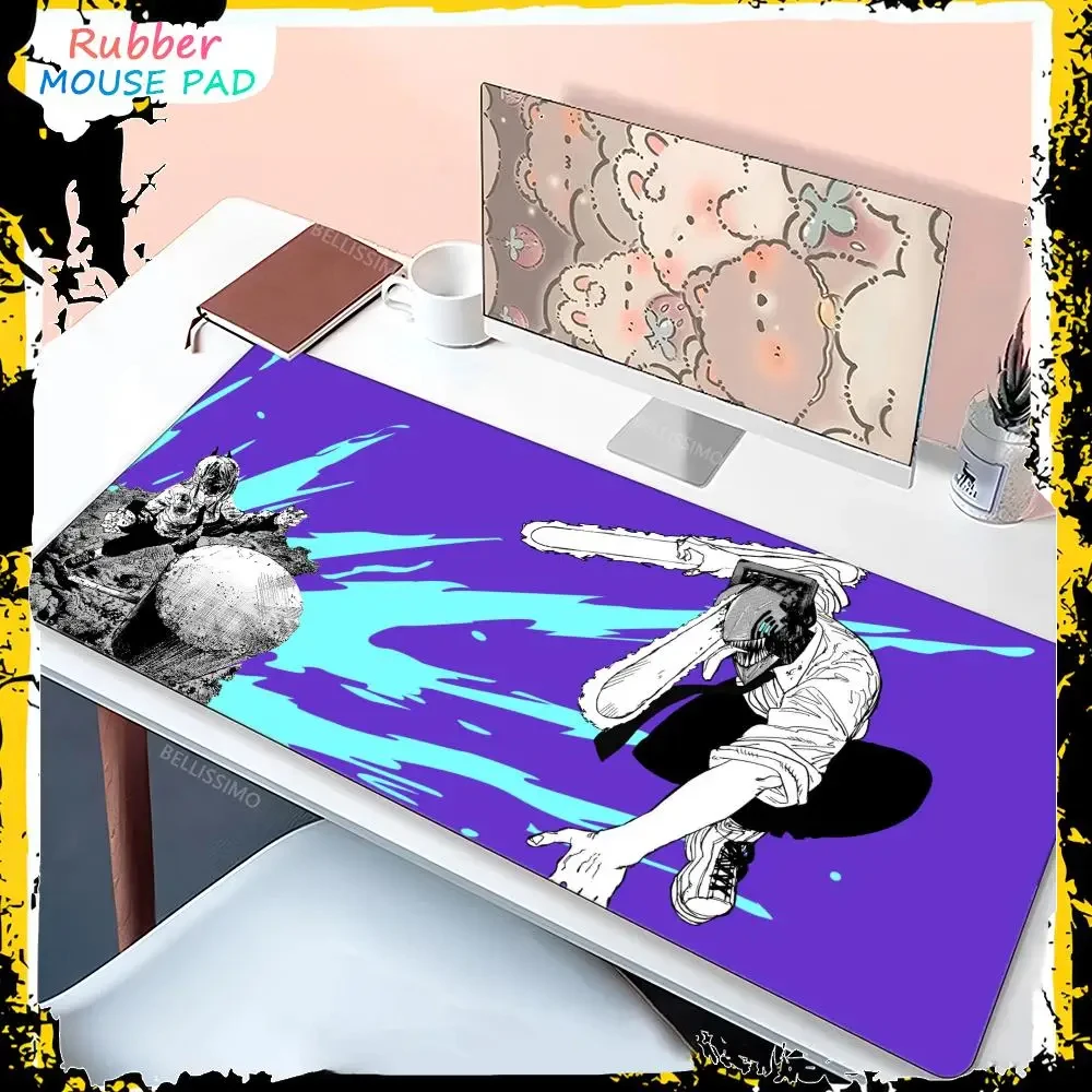 

Cartoon Chainsaw Man Pc Accessories Desk Mat Gaming Mousepad Kawaii Mouse Pad Anime Rubber Mat Desk Protector Gamer Keyboard Pad