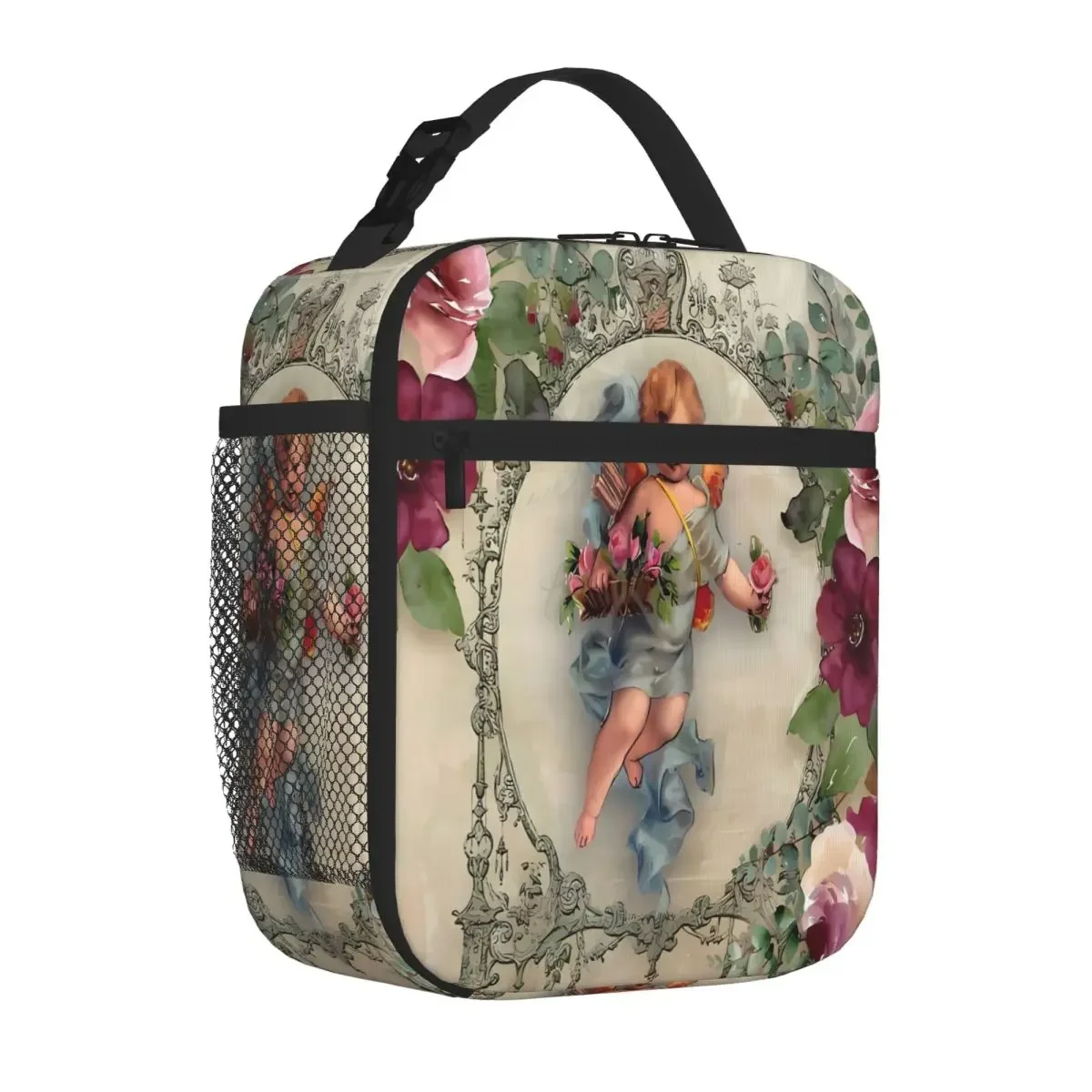 Bestselling Victorian Angel Print With Vintage Large Capacity Lightweight Lunch Bag  Outing Lunch Carrier