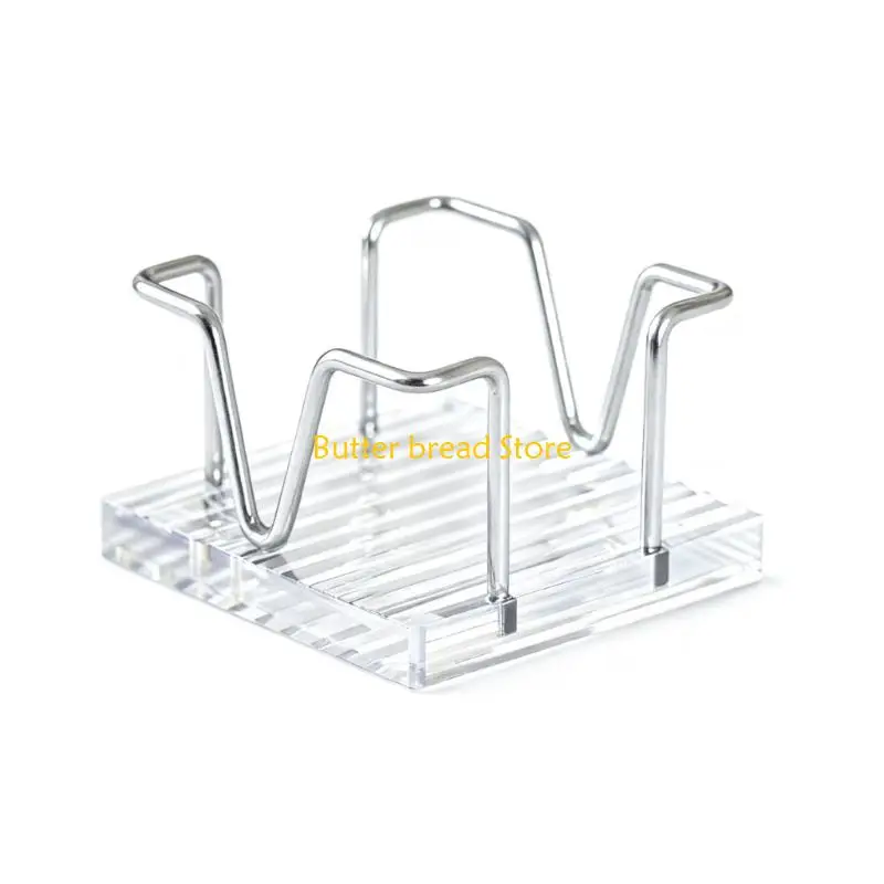 W89C Acrylic Note Block Storage Box With Metal Frame Multipurpose Desk Note Organizers For Notes Messages And Memos Sheets