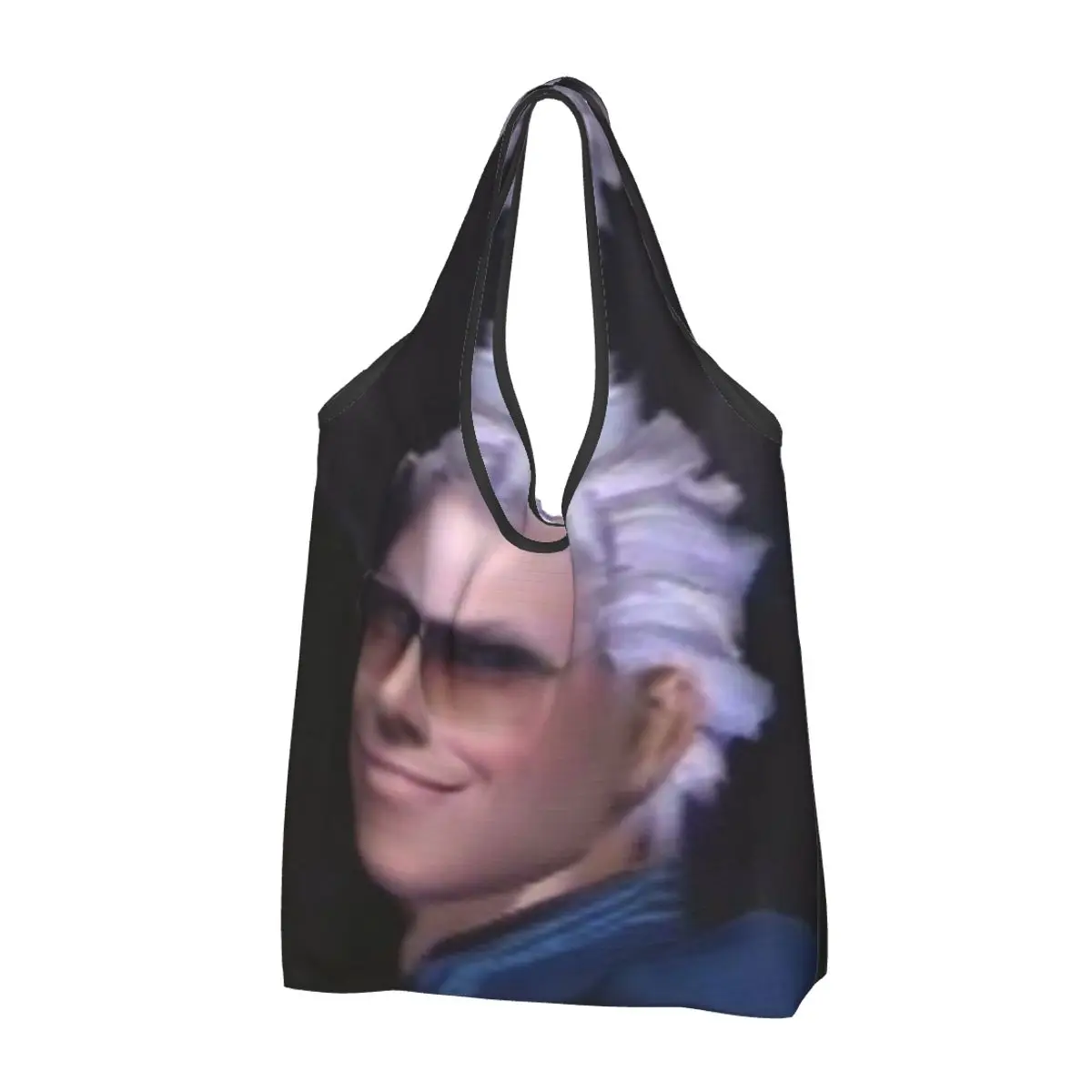 Vergil From The Devil May Cry Seri Portable Tote Shopping Bags Foldable Shopper Bag Grocery Handbag Shoulder Bag